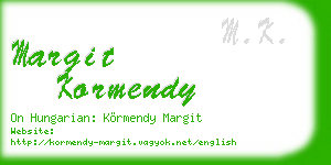margit kormendy business card